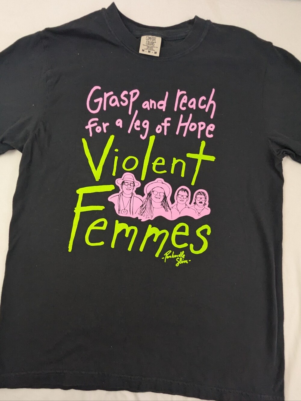 Violent Femmes 2025 Concert Tour Black Tee Shirt With Neon Graphics Medium
